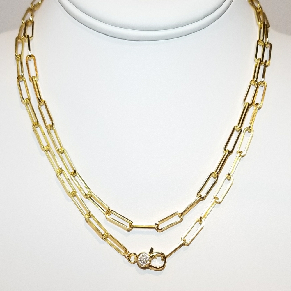 Modern Matte Gold Paperclip Chain Necklaces NEW - Picture 12 of 12